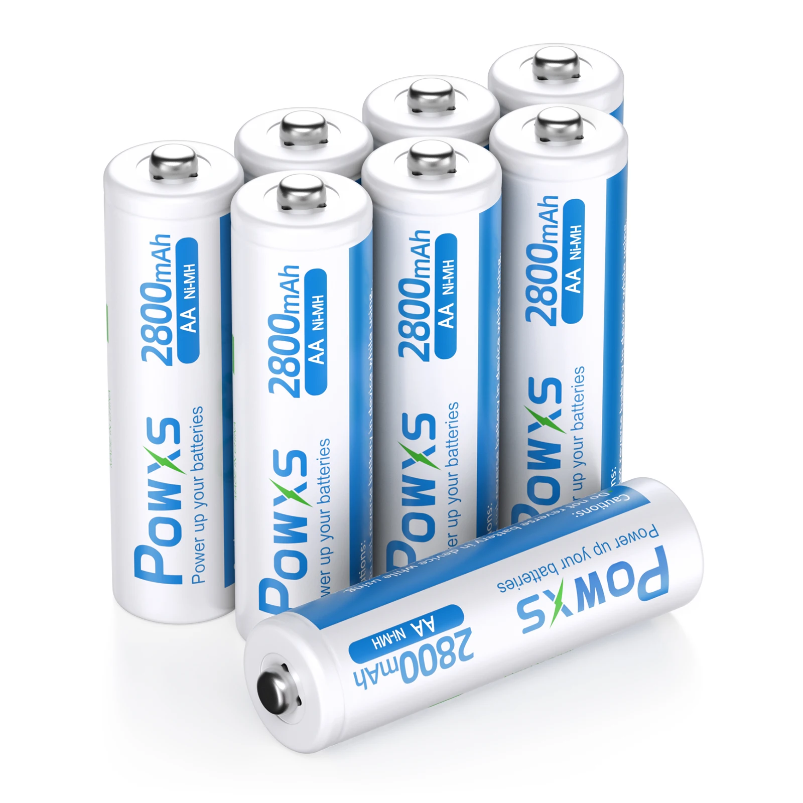 8 Packs AA Battery 2000 mAh 1200 Recycling Times NiMH AA High Performance Batteries with Storage Box Rechargeable POWXS AA Rechargeable Batteries