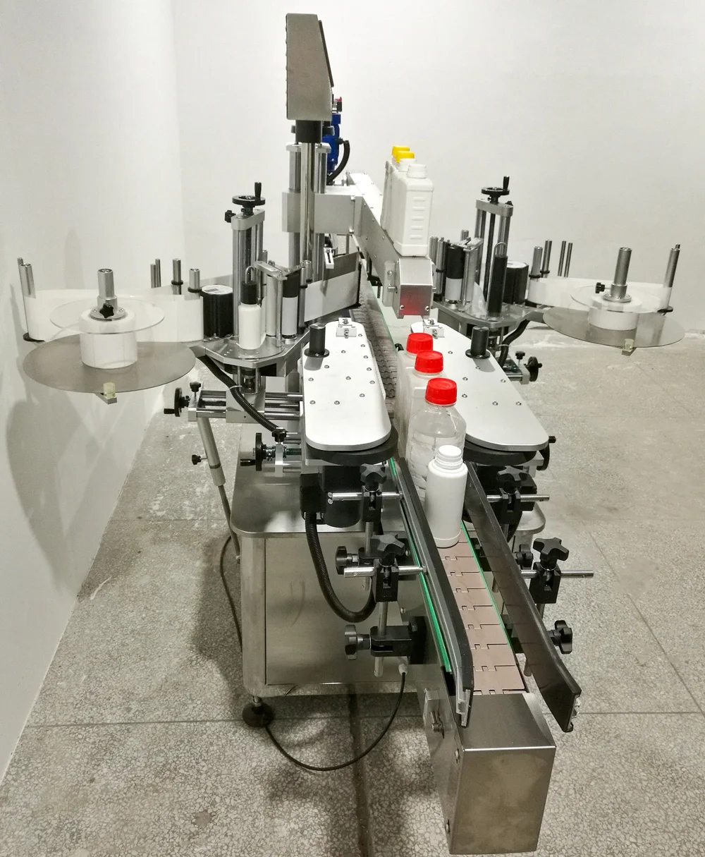 YM620 Automatic square Bottle Double Sides Sticker Labeler Application Front and Back Face Labeling Machine