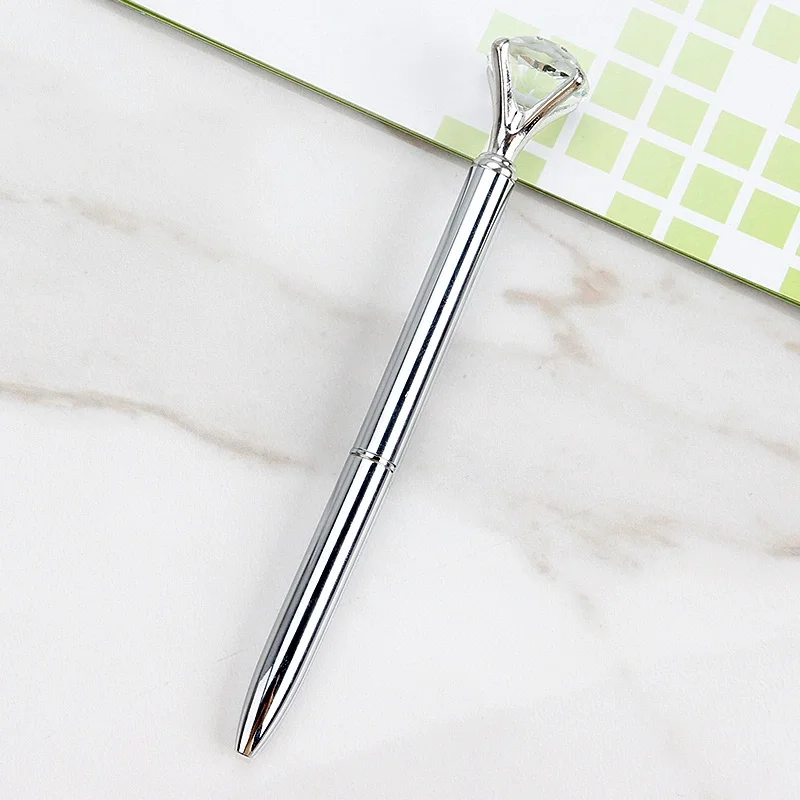 2021 New Style Big Diamond Ballpoint Metal  Pen  with Colorful Lights and Custom Logo
