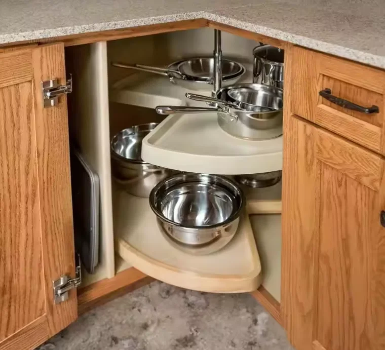 Rev-A-Shelf 2 Tier Pie-Cut Lazy Susan - Corner Cabinet Organizer For Kitchen Base Cabinets