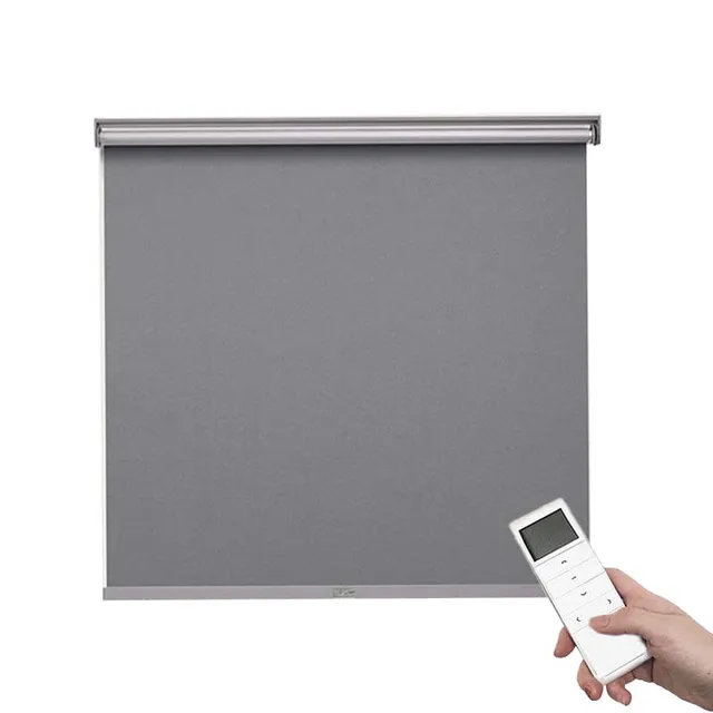 Motorized Cordless Roller Blinds Full Blackout Polyester Window  Roller Blinds