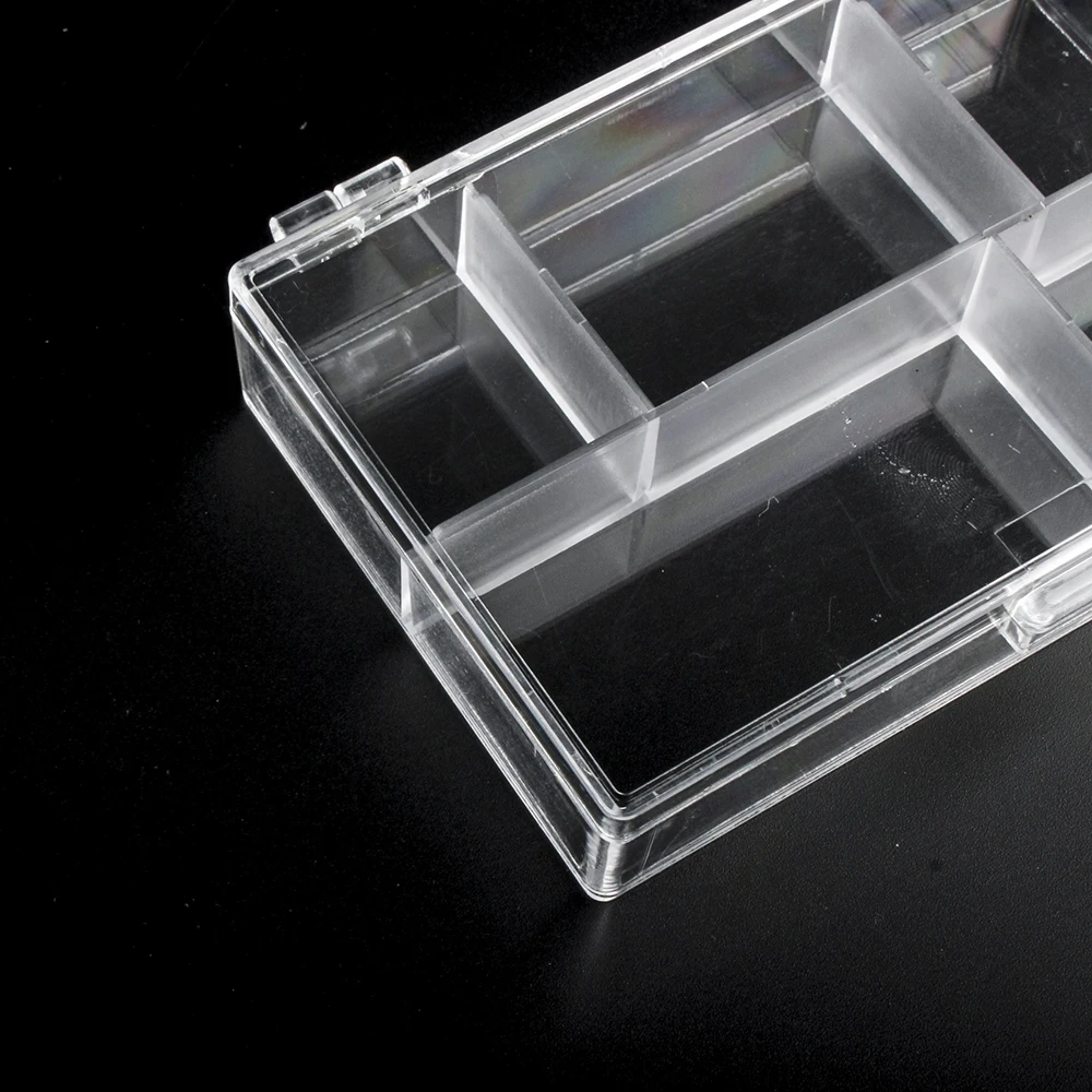 21837 High Clear 5 Grids Mini Transparent Plastic Acrylic Storage Box Bead Storage Finding Organizer