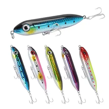 Floating Stainless Steel Artificial Hard Bait 96mm/12.2g Long-Cast Pencil Topwater Lure With Hooks for Snakehead Bass PE017 – Popper – view 2
