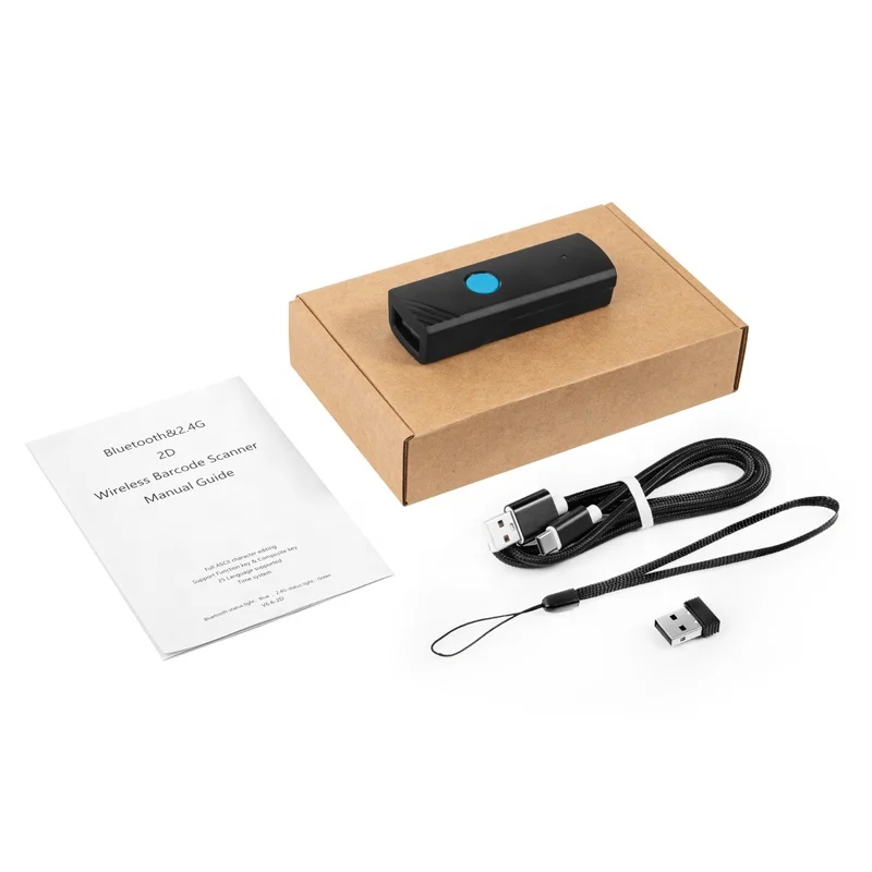 Factory Inventory Blue Tooth Barcode Scanner With Vibration Alert Wireless Barcode Reader With Memory