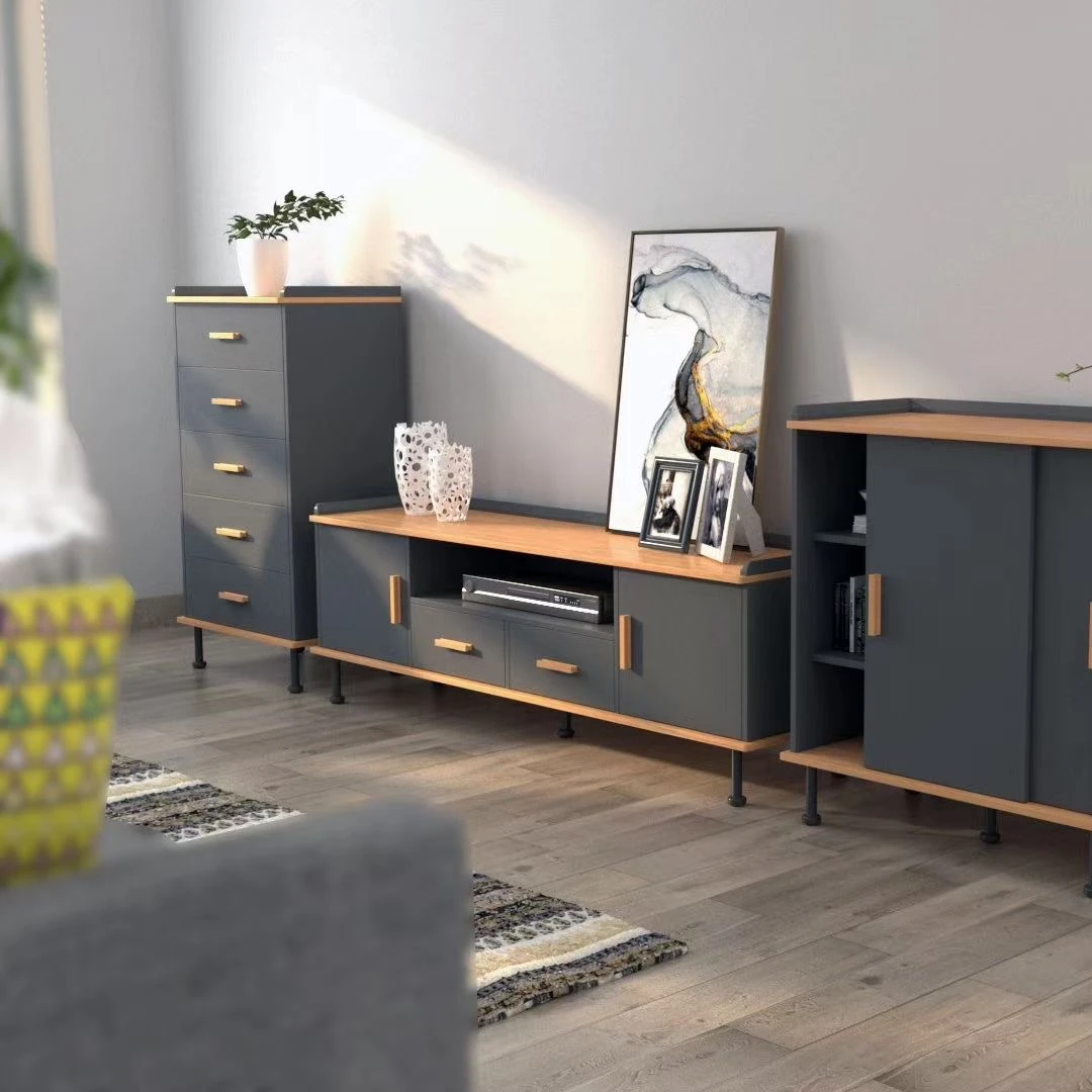 Дом Multi 5 слайдов E1 MDF с дубовым шпоном угловой шкаф для хранения с ящиками