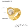 Bague goutte d'eau en zircon blanc doré