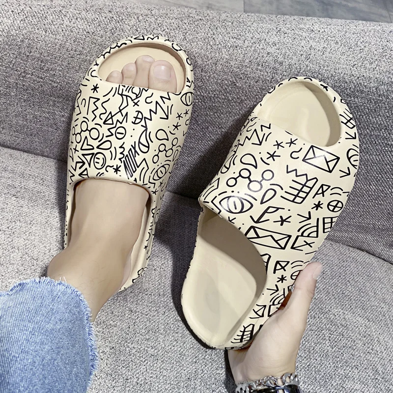 Шлепанцы Greatshoe с логотипом на заказ, женские шлепанцы Yezzy на платформе, шлепанцы Yezzy для мужчин