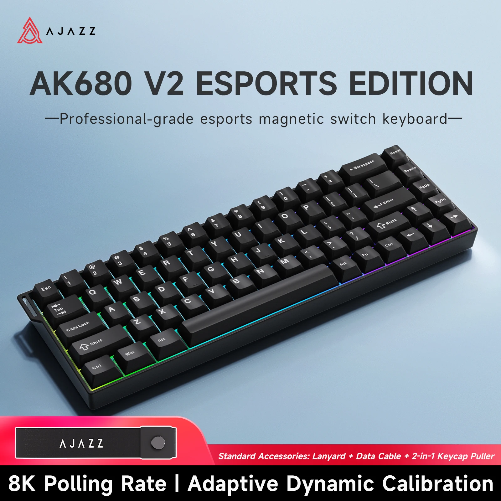 Ajazz AK680 V2 Oyun Mekanik Klavyesi Manyetik Eksen 68 Tuşlu RGB