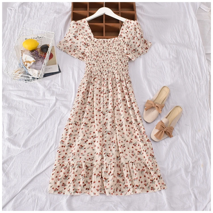 Floral Print Elastic Muslim Prom 