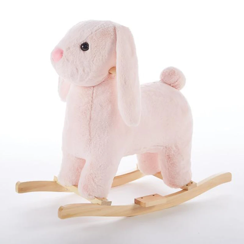 Ready to ship Baby kids toys plush rocking horse Bunny animals ride on rocker