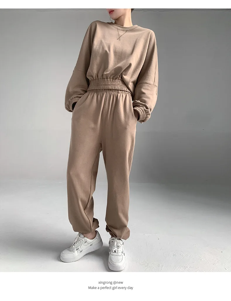 Ready to ship outfit active long sleeve ladies tracksuits set