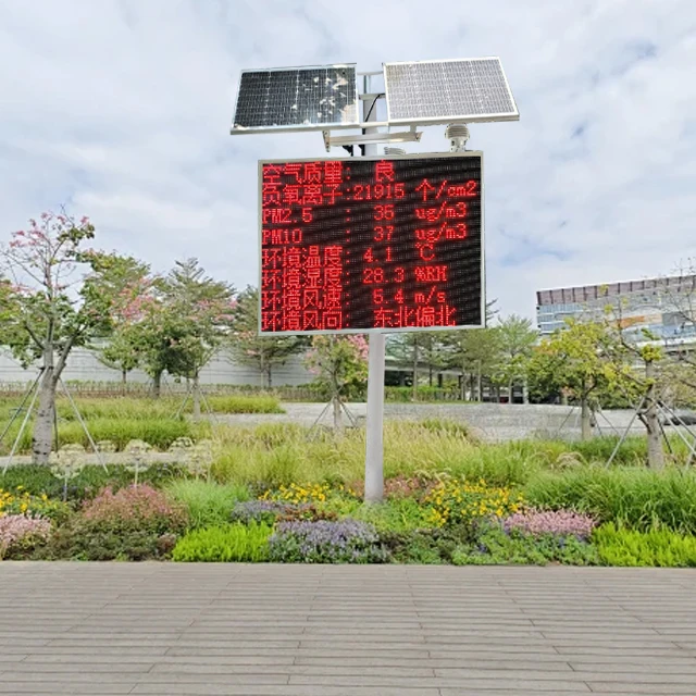 The concentration of negative oxygen ions in the environmental monitoring station of the scenic spot is monitored 24 hours