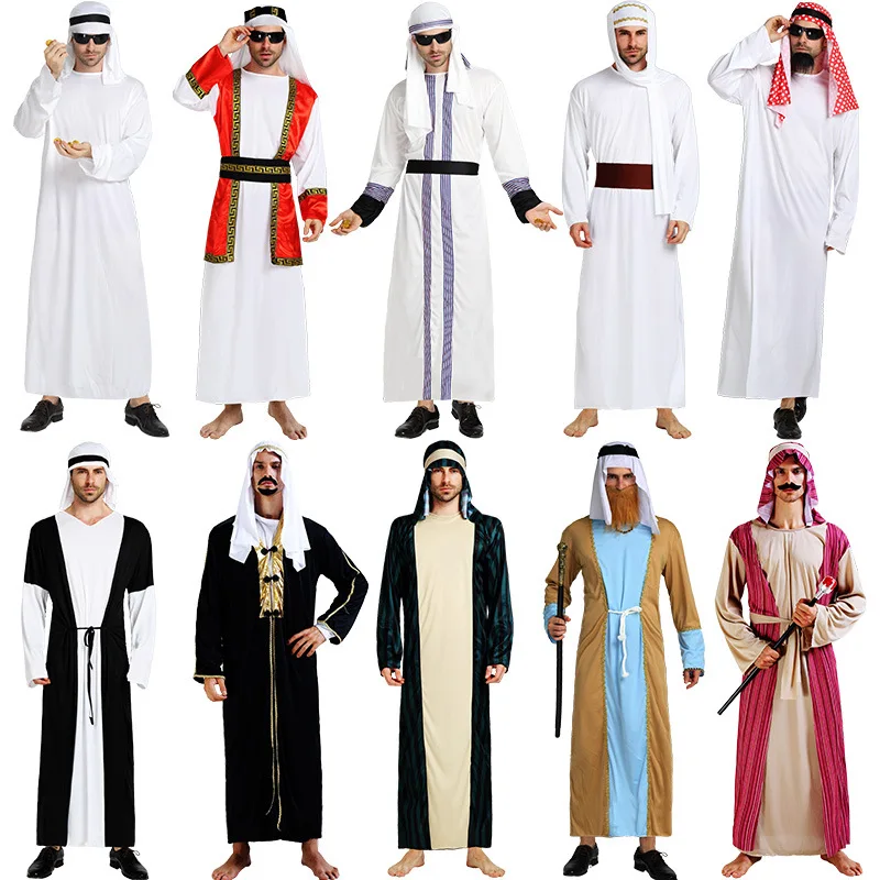 Wholesale Adult Men Saudi Arab Robe Cosplay Costume Arab Prince Costumes  Middle East Dubai Emirates Clothes