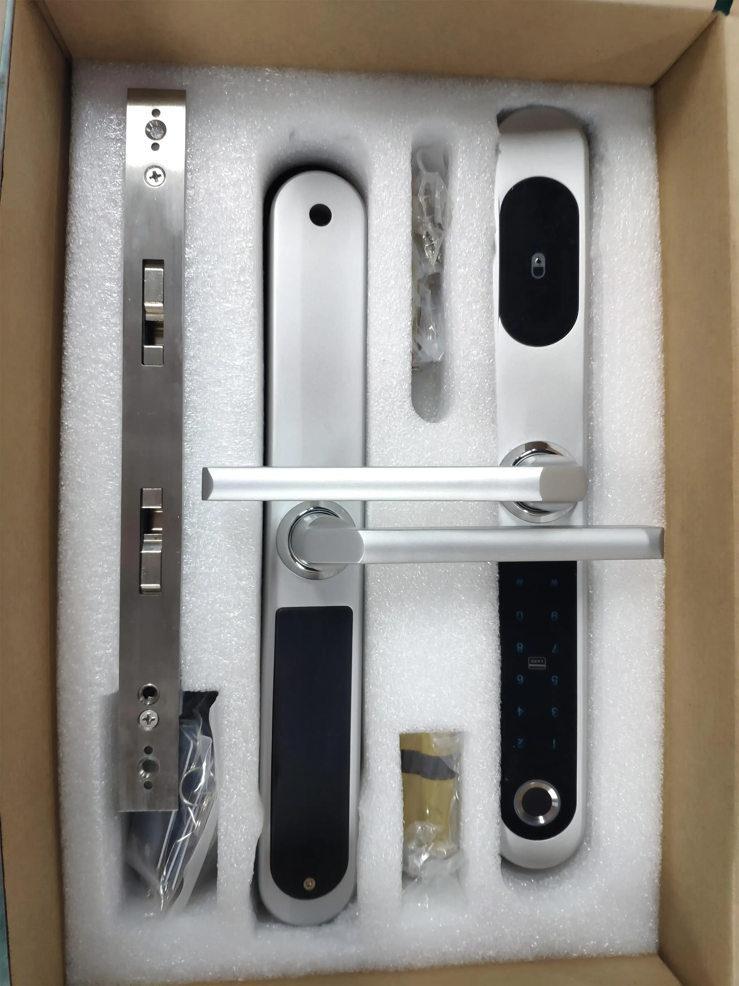 智能安全锌合金锁指纹家庭办公室数字滑动门锁