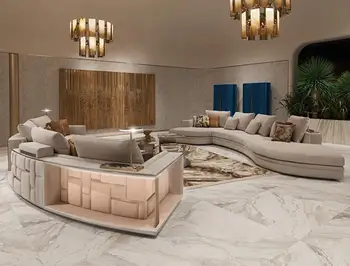 モダンラグジュアリー円形カーブソファ リビングルーム家具セット