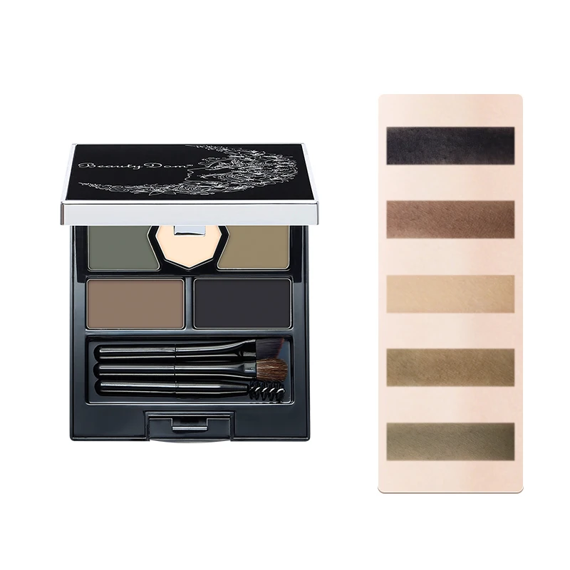 Wholesale Waterproof Eyebrow Pressed Set Long-lasting Brow Powder 5 in 1 Vegan Eyebrow With Mirror manufacture
