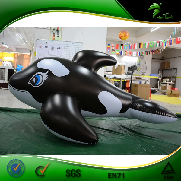 TPU Customized Inflatable Ride-on Black Whale Giant Inflatable Animal Cartoon Character Whale Swimming Pool Toys Parade Balloon