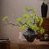 25cm ceramic pot with two maple leaves