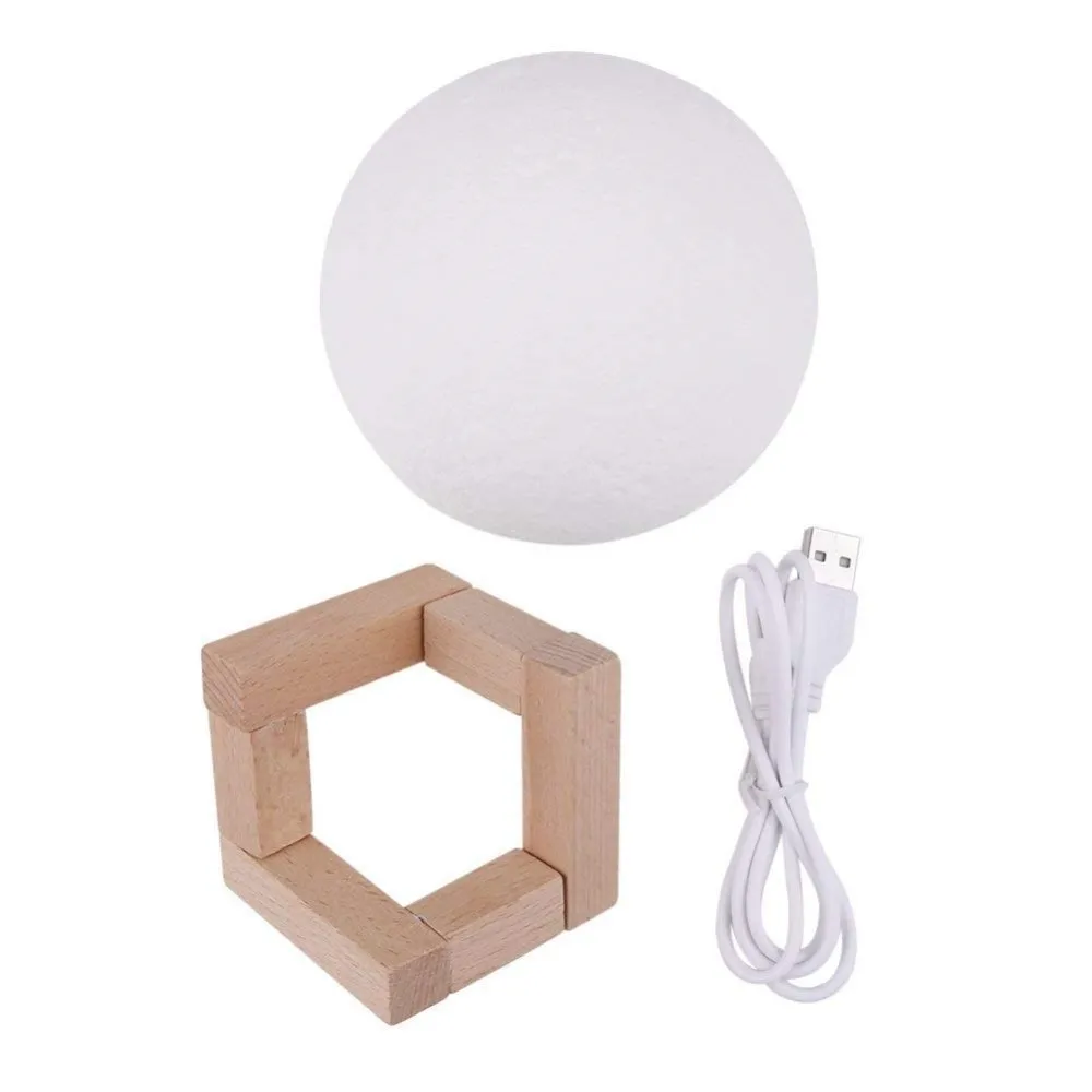 Moon Lamp 3 Colors Dimmable with Tap Control Rechargeable Inch Lunar Light Home Decorative Night Light
