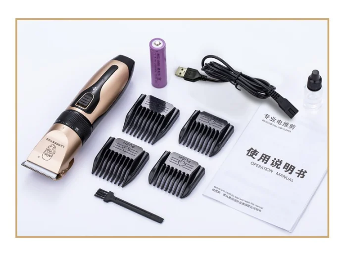 LAORENTOU Amazon USB Cable Hair Clipper Rechargeable Low Noise Cordless Electric Hair Trimmer with LCD Display for Men