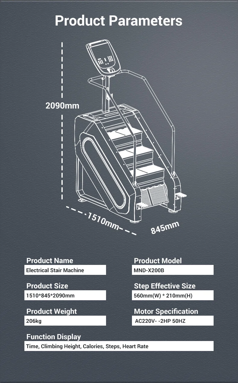 New 2024 Design Stair Machine Gym Vertical Cardio Stair Stepmill Indoor