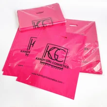 Pink Custom Logo Printing branded nice plastic bag packaging plastic bags with logos