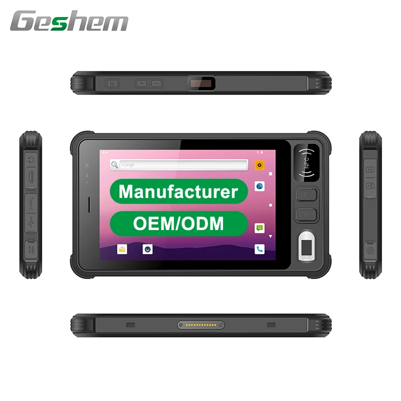 8 Inch IP67 Handheld Tablet RFID QR Code 2D Scanner NFC Reader Rugged Tablet 1000 Nits