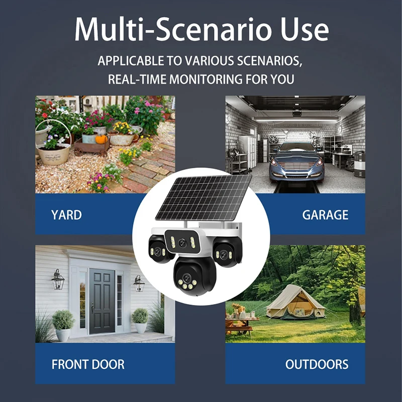 FOSVISION HiEasy 8MP AOV 4G Solar Camera Security System 4-lens Camera Outdoor Wireless CCTV PTZ IP Color Night Vision