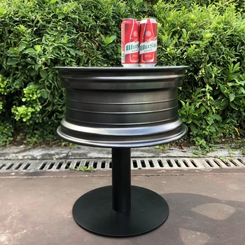 Wholesale Bar Outdoor Wedding Metal Car Wheel Bar Cocktail Tables for Events