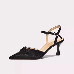 Designer Pointy Heeled Sandals for Women Summer Luxurious Wedding Mesh Closed Toe Famous Women's Shoes