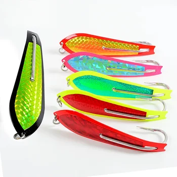 Single Double Hooks 16g 22g 26g 43g 63g Metal Baits Fishing Lure Big Game Jigging Lure Stainless Steel Fishing Spoon Lure – Metal Jig – view 2