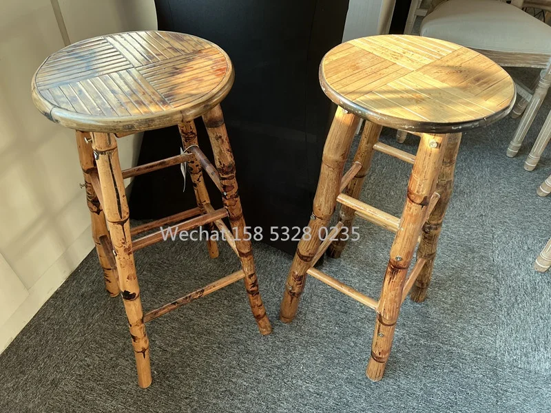 65cm Bamboo bar Stool Natural Color for Wedding Event Bamboo High Stool  Bamboo Table Chair