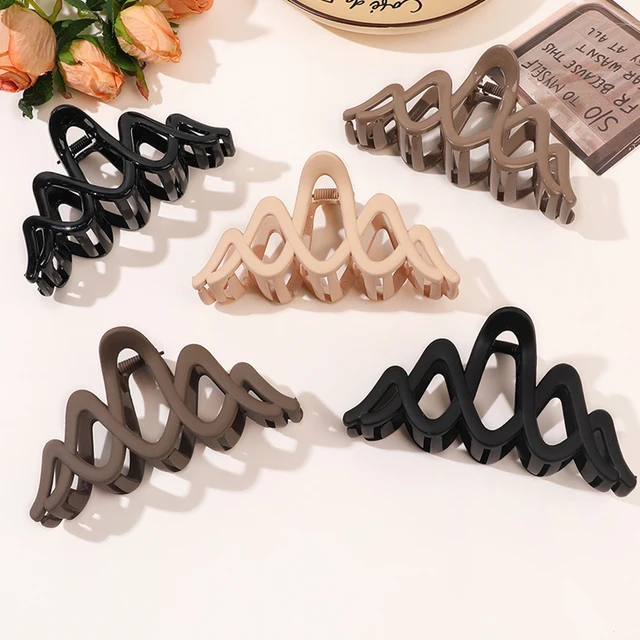 Customized Large Mountain Shape Claw Hair Clip 11.5cm Solid Color Hair Accessories Wholesale Frosted Alloy M-shape Hair Claws