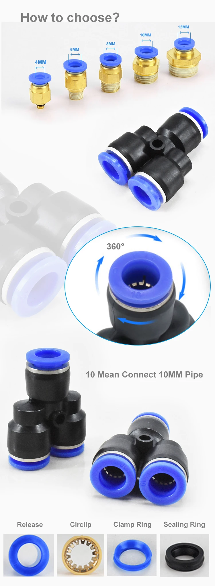 Amazon.com: 1pcs Pneumatic Fitting Pipe Connector Tube Air