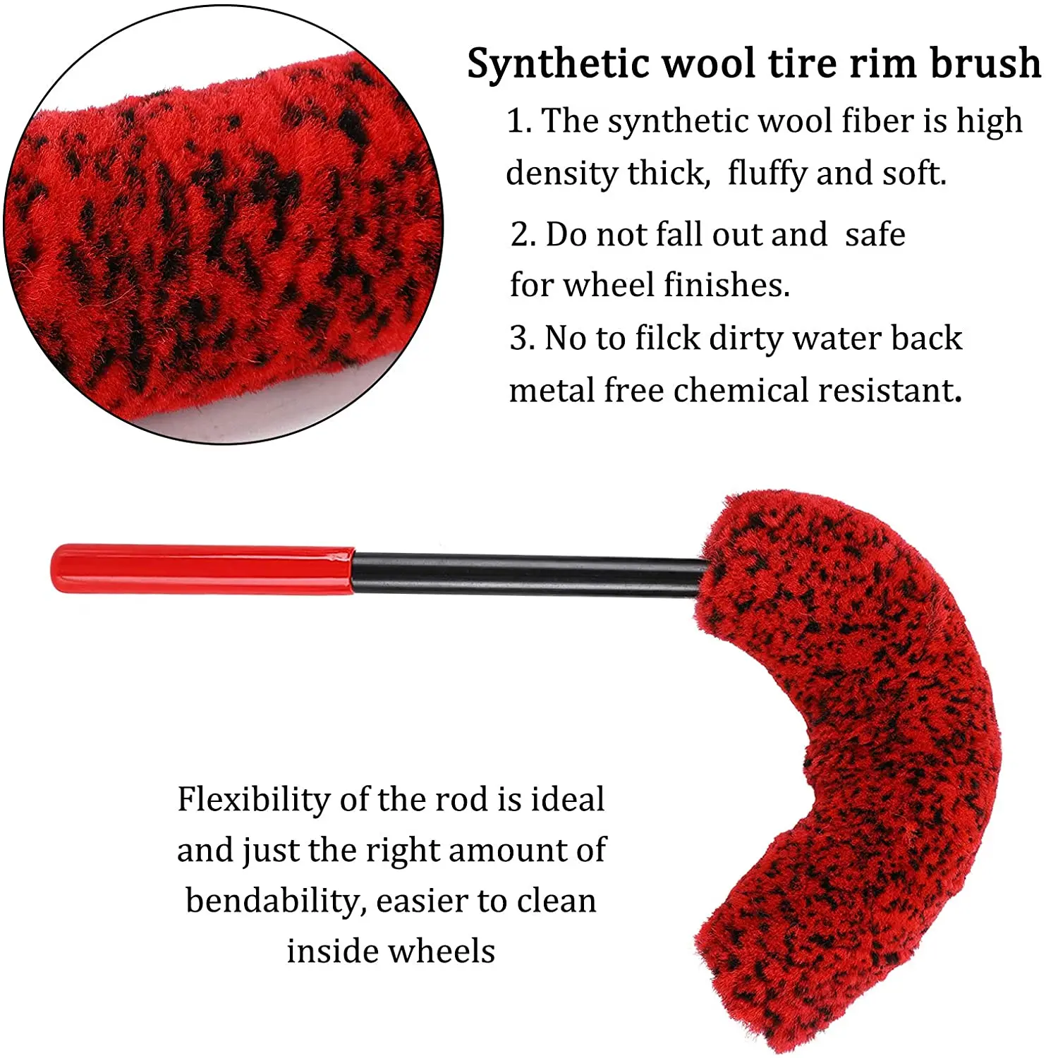  Flexible Synthetic Wool Wheel Brush, Soft, Dense