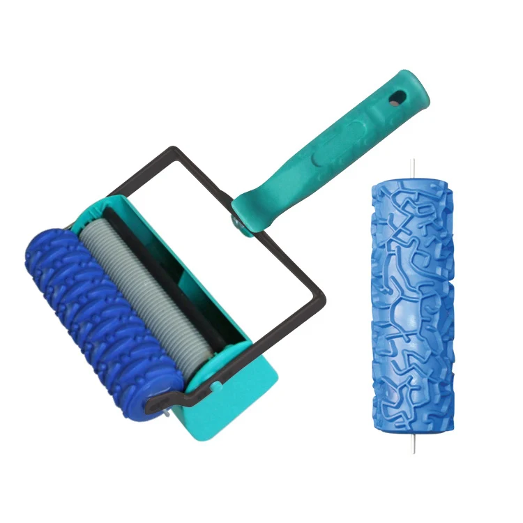 Blue 7 Inch 3d Wallpaper Decoration Embossed Textured Rubber Wall Painting  Tool Patterned Paint Roller - Buy Patterned Paint Roller,Patterned Paint  Roller,Patterned Paint Roller Product on 