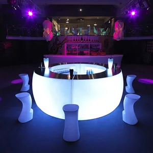 Wireless Rechargeable LED Cocktail Table Lighting Color-Changing Party Illuminated Round Bar Nightclub KTV Furniture