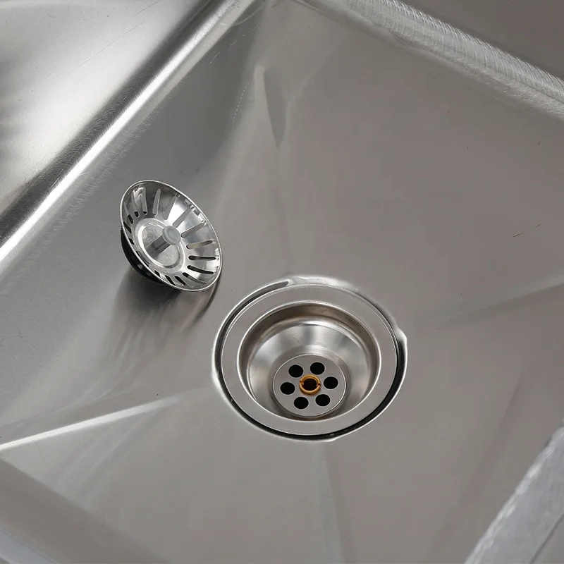 Durable Stainless Steel Washing Sink With Drainboard Hot Sale Stainless Steel Commercial Kitchen Sink