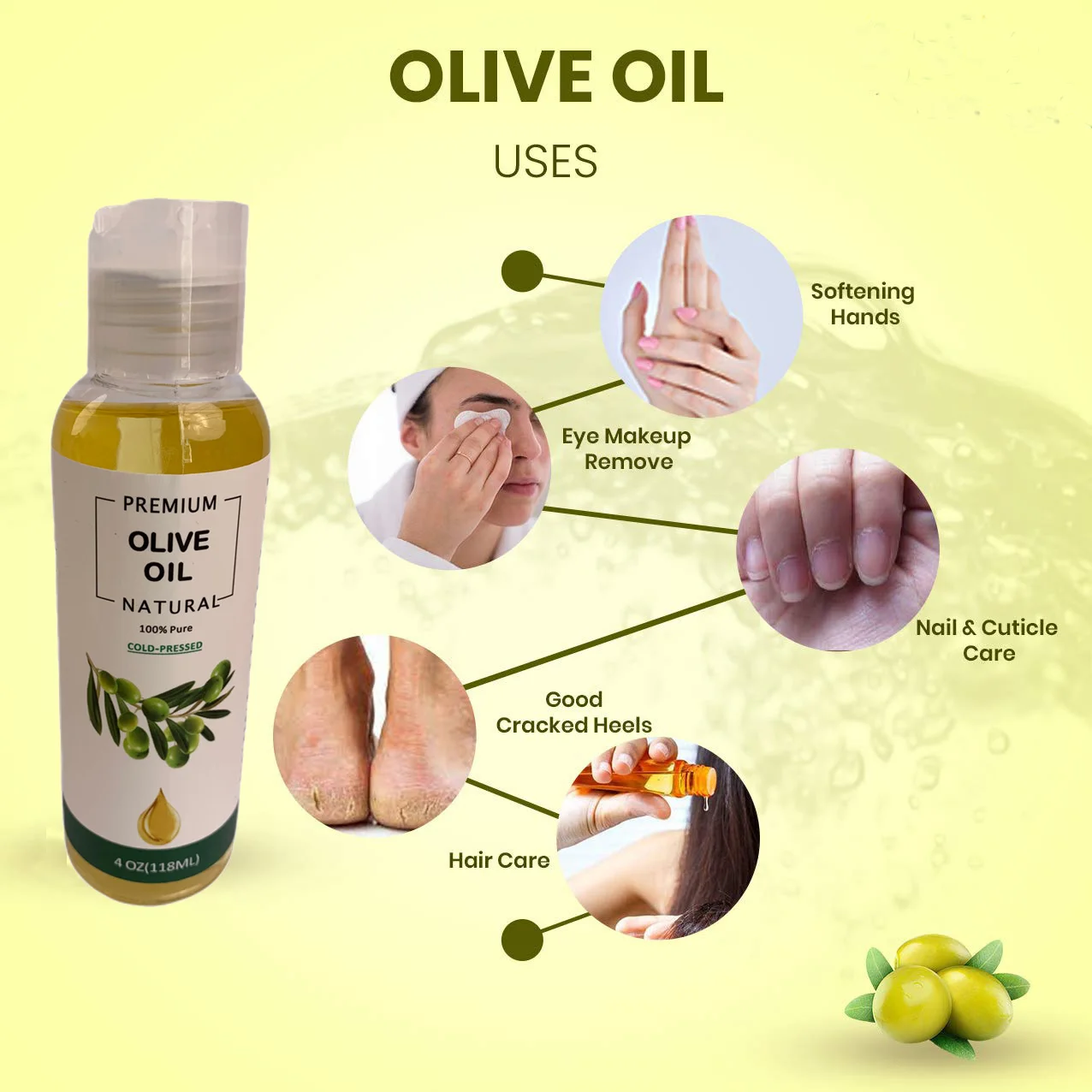 Private Label 118ml 4Oz Cold Press 100% Pure Almond Jojoba Olive Castor Oil Pack GrapeSeed Coconut Oil Carrier Oil