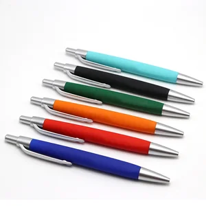 Tonglu Factory Direct Sale Cheap Press Ball Point Pen Spray Glue Slim Plastic Hilton w Hotel Ball Pen with Soft Finish