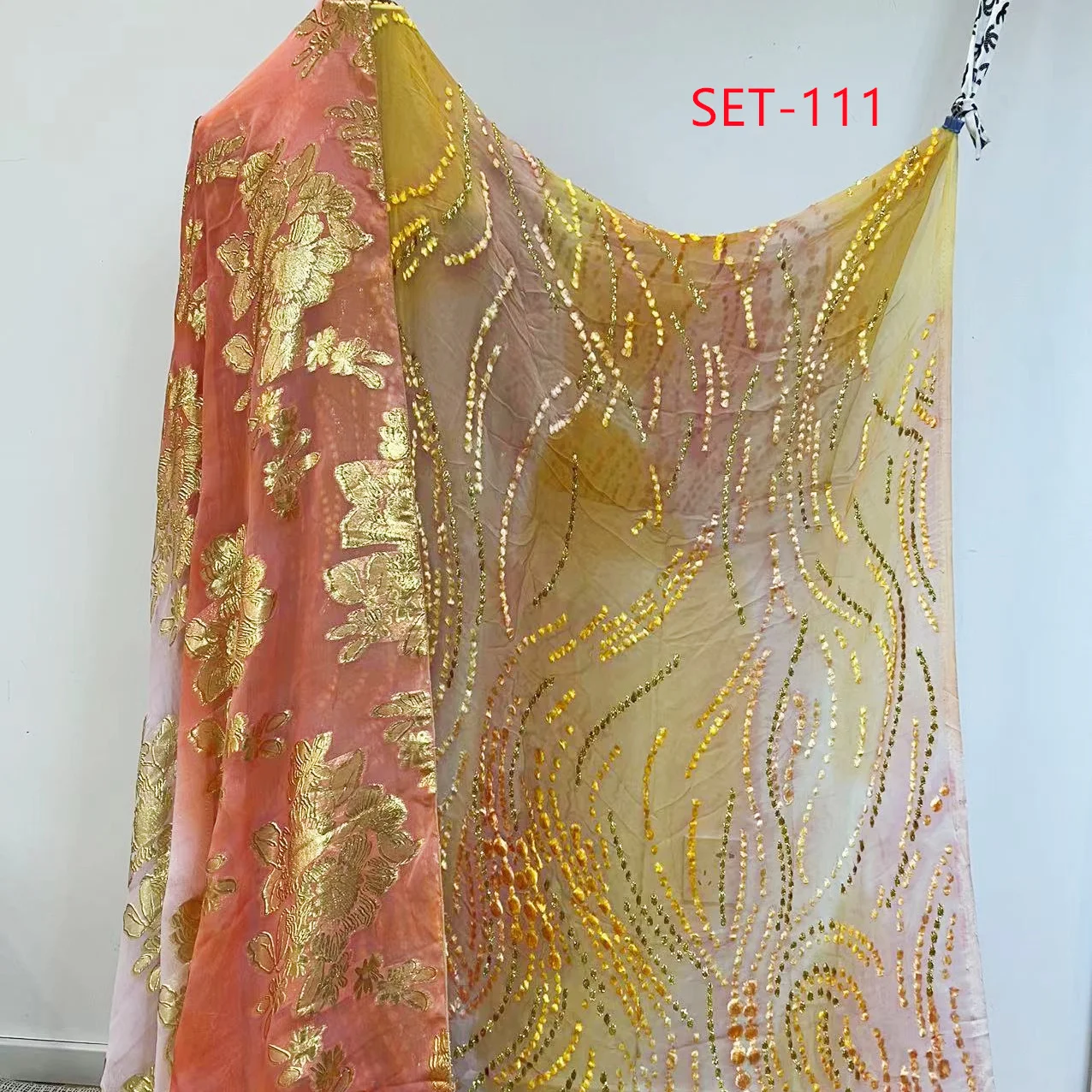 High Quality Lurex Luxurious Thread Blended Jacquard Fabric for Somali Dirac Set and Sudanese