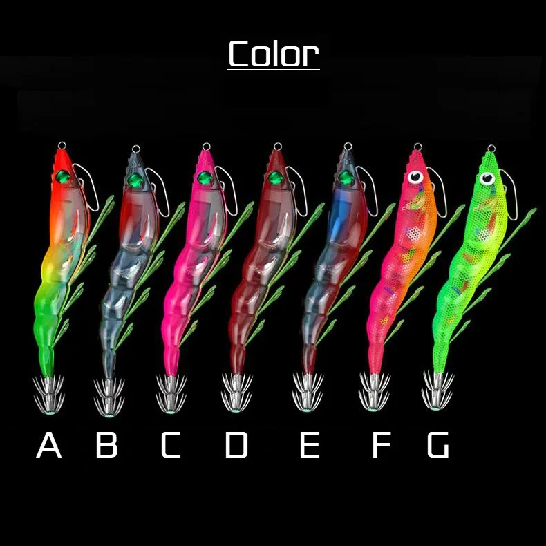 Shrimp Lure Soft Plastic 18g Shrimp Sea Fishing Baits Inner Lead Squid ...