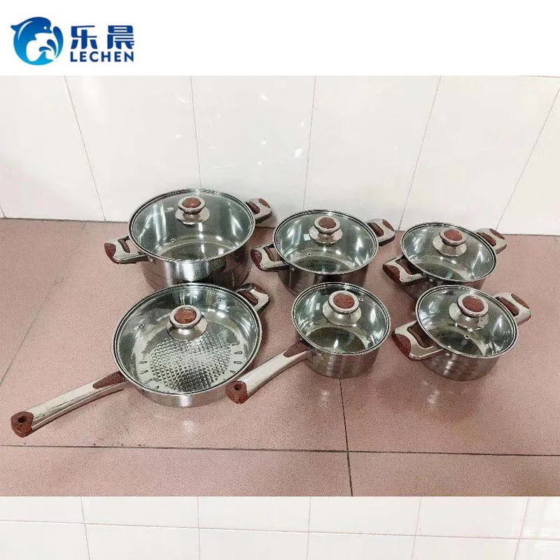 Double Bottom Cooking Pot Stainless Steel Stainless Steel Stock Pot  With Magnetic Cooking Pot Cookware Set