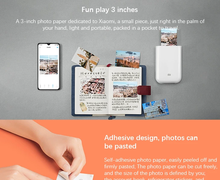 New Xiaomi Mi Portable Photo Printer Paper 20/50 Sheets Zink 3 Inch