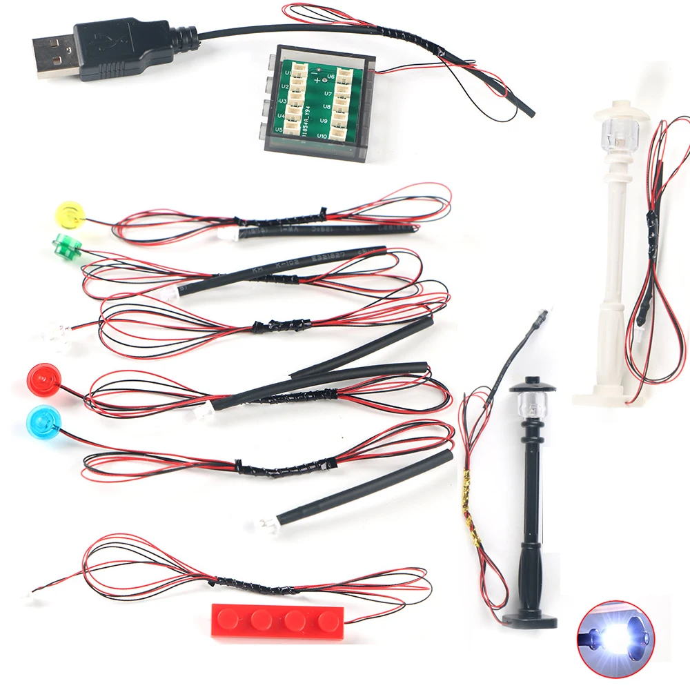 Led DIY Led Building Block Toy Light Street Lamps Round Light 30CM 1*4 Plate Bluding Brock