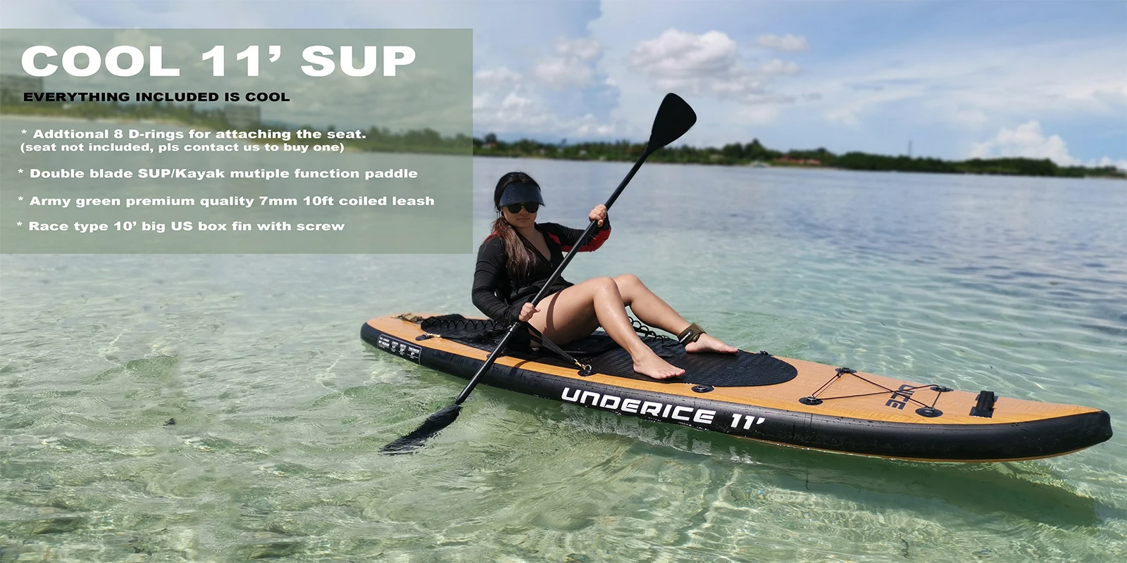 Uice Latest Design Bamboo Style Isup Team Paddle Inflatable Paddle ...