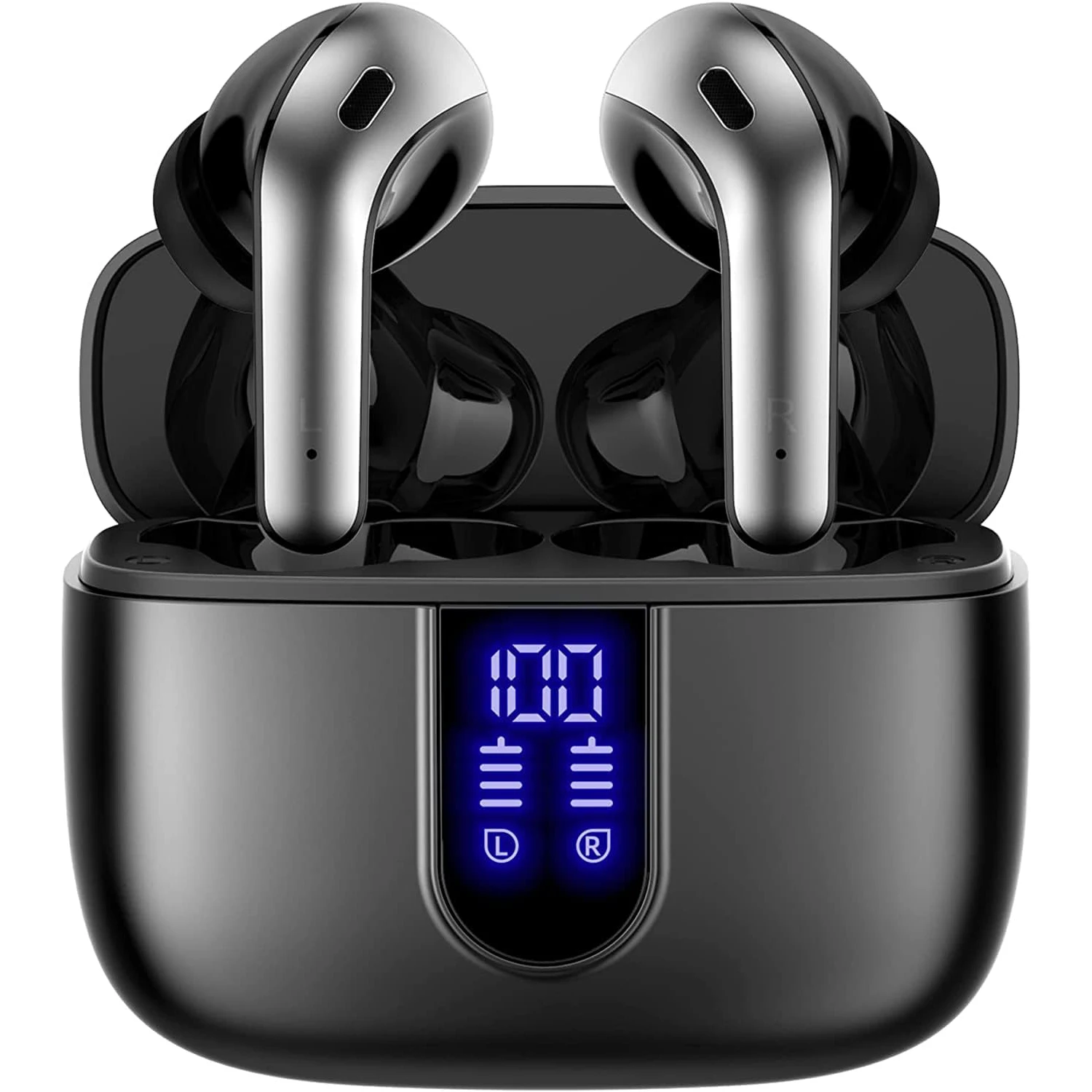 Free Sample 4 Mic ENCANC for 5.0 Wireless In-Ear Earbuds Gaming Headset Touch Control LED Display Low Latency Earphones