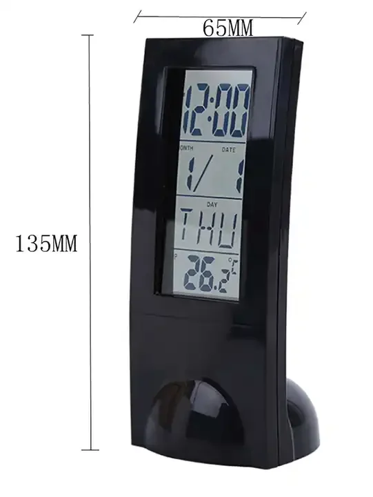 Digital Transparent See-Through Vertical LCD Desk Alarm Clock with Thermometer for Gift & Premium