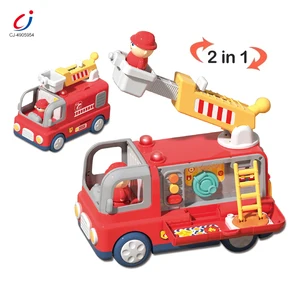 Chengji Early Education Fire Truck Toy Multifunctional Learning Busy Activities Cartoon Toy Car with Music Light