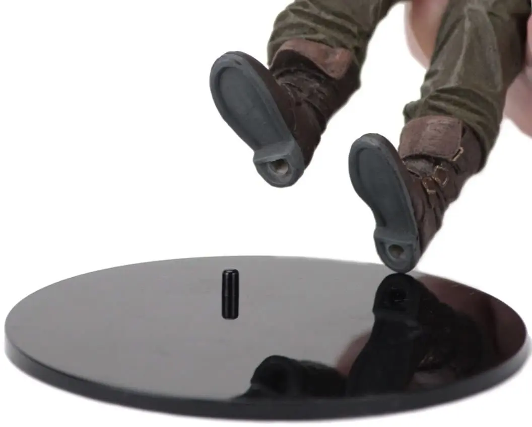 Support pour figurines d'action de 9,5 cm, vintage (1977–1985), présentoir avec piquets flexibles, accessoires de support de base pour figurines à l'échelle 1/18, 4 niveaux, noir